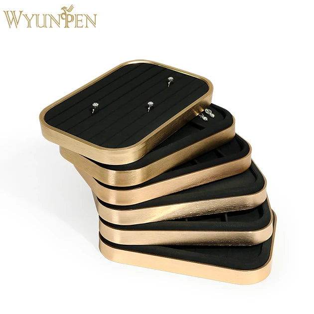 WYP Wholesale Black Microfiber Display Jewelry Tray for Necklaces Earrings Bracelets Rings-for Storage and Showcase