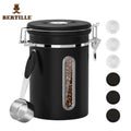 Stainless Steel Airtight Co2 Coffee Container Food Coffee Kitchen Storage Canister Tea Coffee Sugar Canister With Scoop