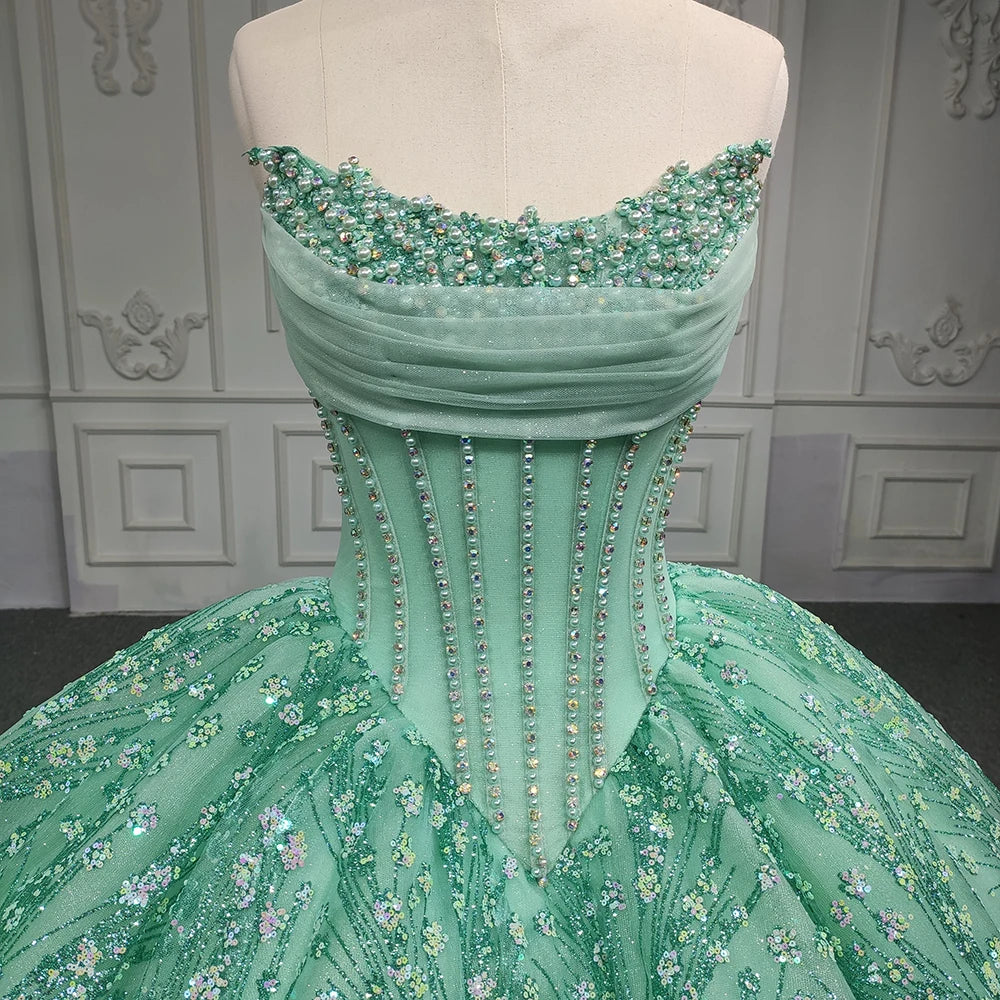 Jancember 6684 Crystal Pearls Strapless Women's Quinceanera Evening Dresses