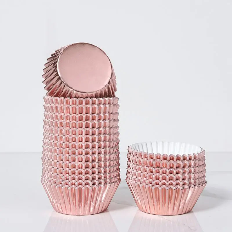100pcs Wholesale New Products 50*30 Aluminum Foil Paper Cupcake Liner Baking Cupcake Liners for Kitchen