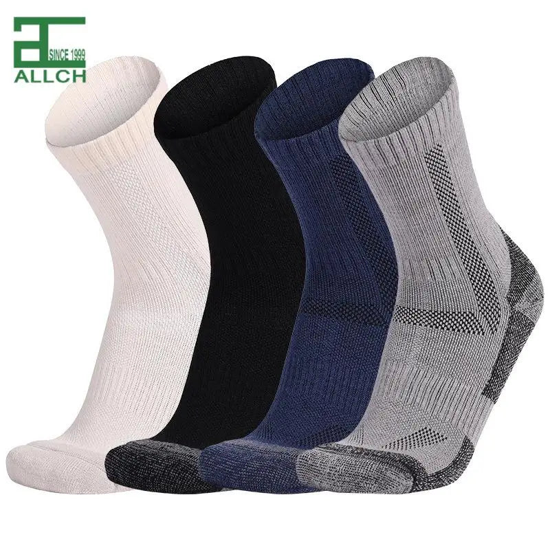 ALLCH Men's Merino Wool Socks - Moisture Wicking Cushioned Crew Socks Thermal and Warm Hiking Socks With Ultimate Comfort