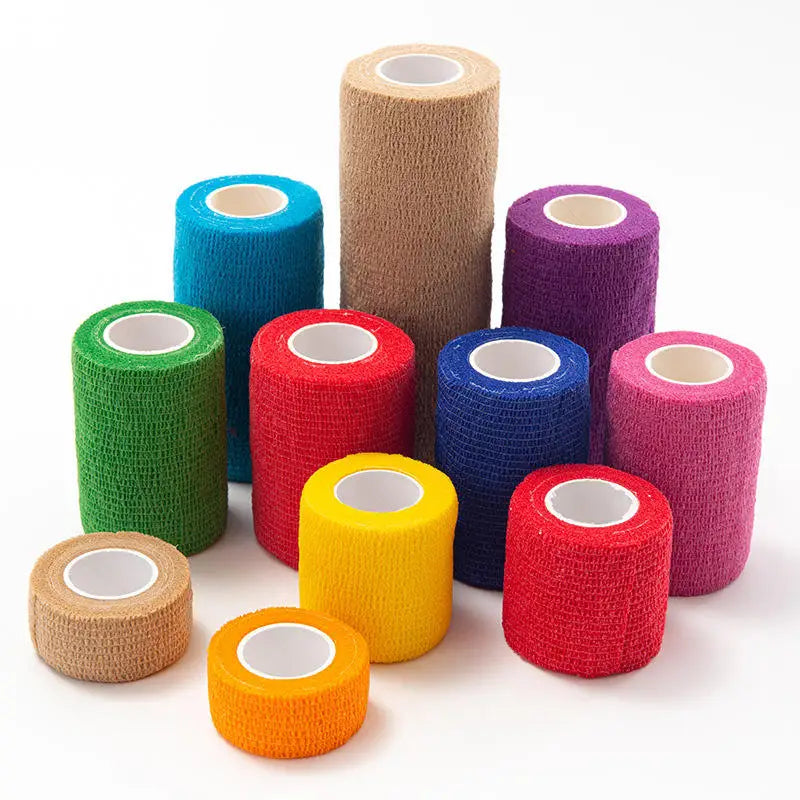 2.5cm*4.5m Hot Selling Multicolor Tattoo Disposable Plastic Non-woven Tape Tattoo Machine Grips Cover Adhesive Grip Bandage MegaBDM