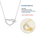 DY936 925 Sterling Silver Zircon Heart Bow Interlocking Necklaces for Women Luxury Quality Jewelry Gift Female