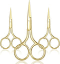 3 Pack Mini Beauty Stainless Steel Grooming Scissors Pointed Nose Eyebrow Trimmer for Facial Hair Styling Hair Extension Tools
