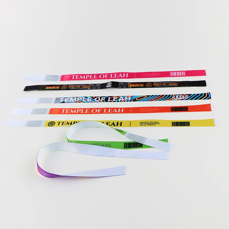 Customized Free Design Promotional Eco Friendly 15mm One Time Used Fabric Wristband for Event