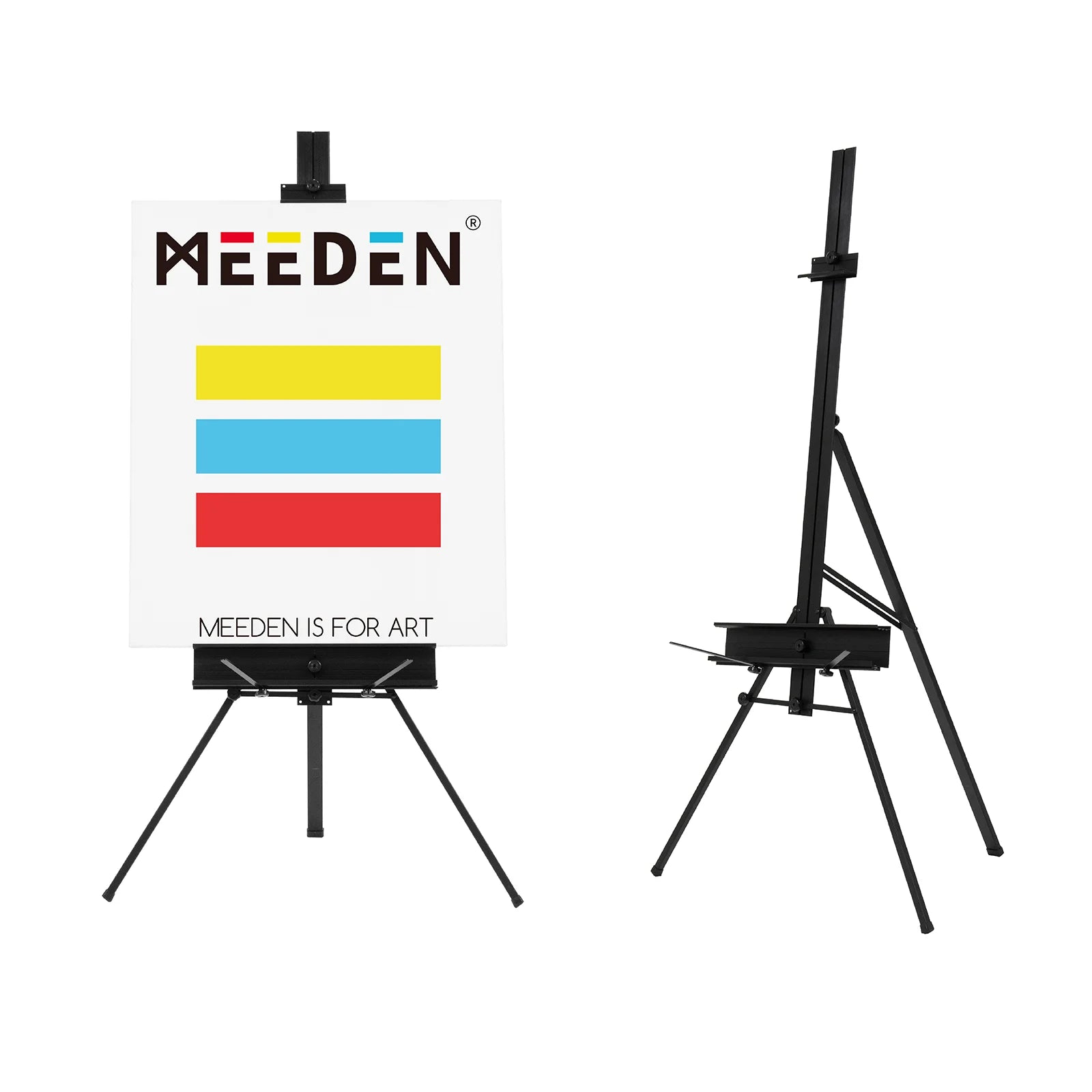 MEEDEN Studio Aluminum Single-Mast Easel Adjustable Artist Professional Tripod Floor Display Easel Stand with Palette
