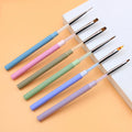 JX 2025 Professional Flat Acrylic Manicure Brush Cute Candy Color Gel Nail Pen With Custom Logo Nylon Material for Nail Art