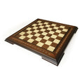 Helena Wood Art Handmade Traditional Solid Massive Wood Mother-of-Pearl Chess Board Walnut 59x59cm (23.4" X 23.4") Model