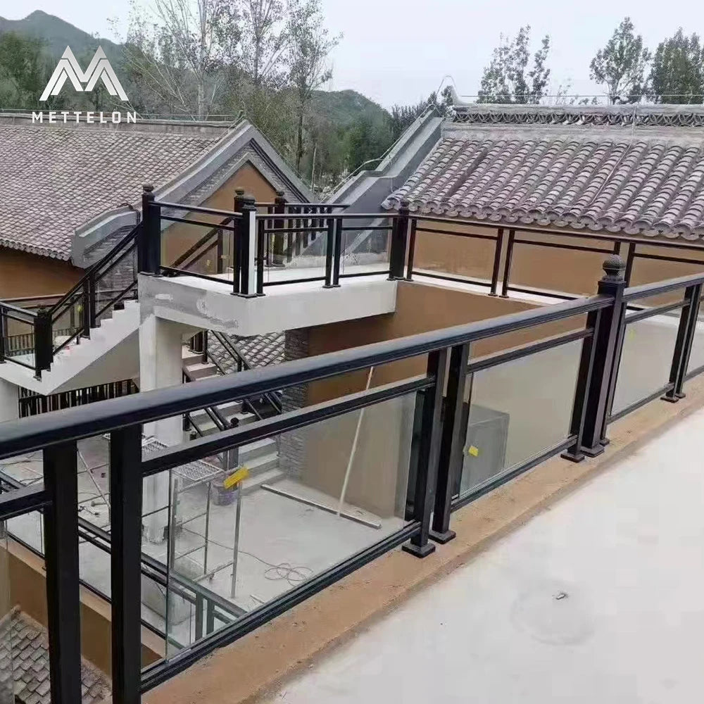 Modern Frameless U Channel Aluminum Glass Clamp for Balcony Balustrades Tempered Glass Standoff with Stainless Steel Fittings
