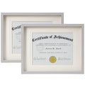 Classic White 11x14 Diploma Frame Tempered Glass Multiple Mats Elegant Wooden Graduation Picture Certificate Degree/Document