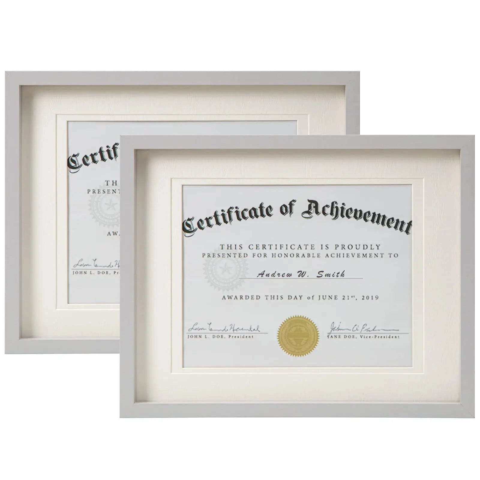 Classic White 11x14 Diploma Frame Tempered Glass Multiple Mats Elegant Wooden Graduation Picture Certificate Degree/Document