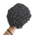 Ready Stock 10x8 Size Curly PU Thin Skin Australia Base Fine Swiss Lace Indian Human Hair Men Toupee with Quick Delivery MegaBDM