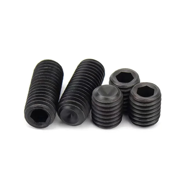 Grade 12.9 Carbon Steel Alloy Steel M2.5-0.45 X 3mm Black Flat Point Grub Bolt Hex Socket Set Grub Screws