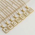 Wholesale Boho Stainless Steel Necklace Shell Tarnish Free 18k Gold Initial Letter Pendant Necklace for Women