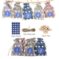 Hot Sale Linen Christmas Countdown Gift Bag 24pcs DIY Hanging Candy Storage Pouches Advent Calendar Bags