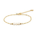 Low MOQ 10pcs Wholesale Fresh Water 18k Gold 925 Sterling Silver Pearl Bracelet