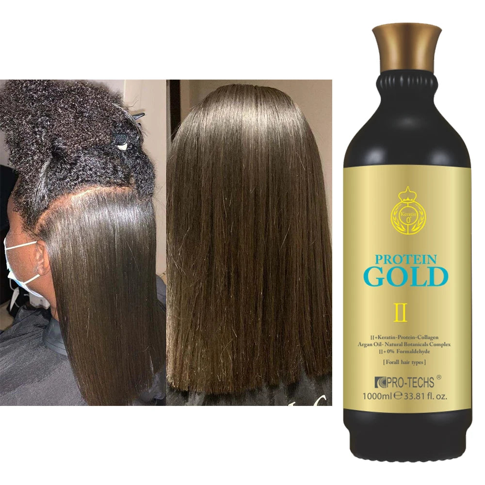 Private Label Professional Formula Proven Amazing Results 2.4 Protein GOLD Brazilian Keratin Hair Treatment for Salon Use