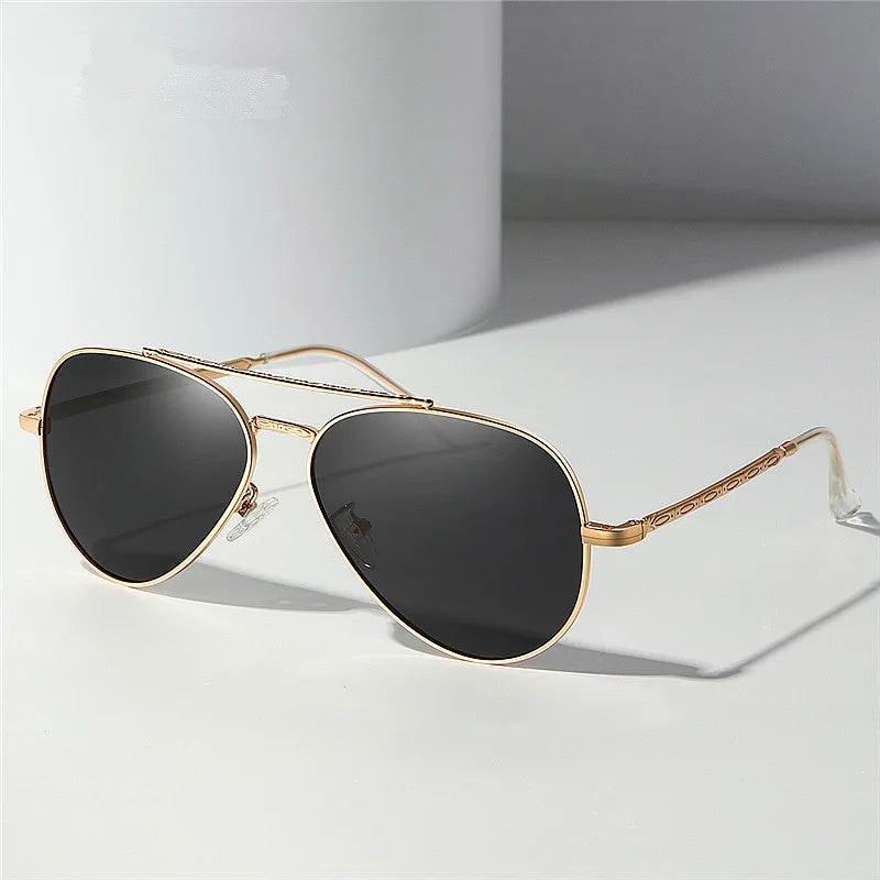 Custom Logo 2025 Vintage Metal Aviation Style Driving Sun Glasses UV400 Alloy Pilot Polarized Sunglasses for Men Women