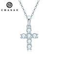 Women Men Faithful Charm 925 Silver Certified 3mm Moissanite Choker Christian Gifts Cross Pendant Necklace MegaBDM