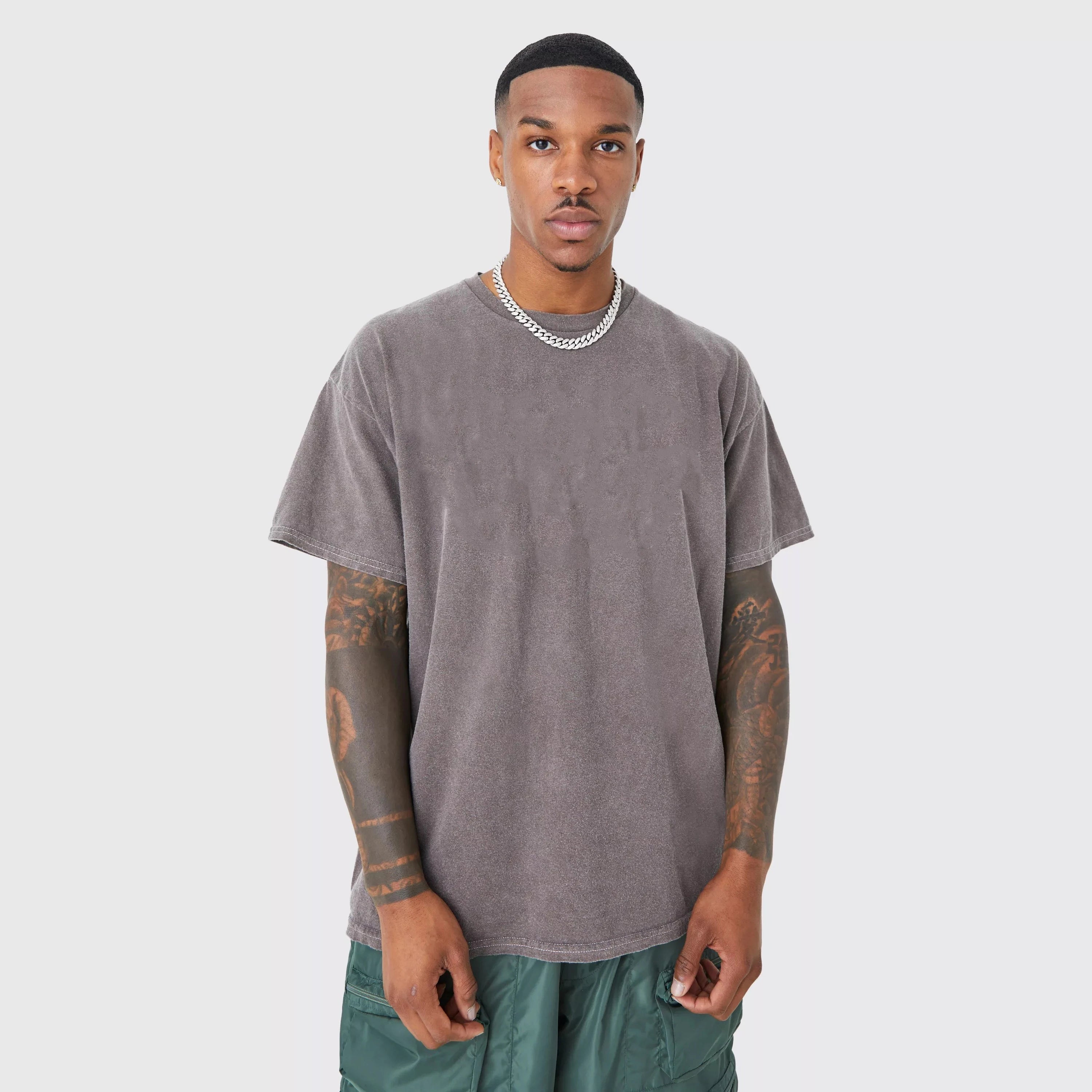Custom Heavyweight 280 Gsm Oversized Vintage Washed Streetwear T-Shirt Knitted Long Length Acid Wash Over Size Blank T-Shirt