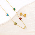 Summer Color Enamel Butterfly Necklace Earrings PVD Nickel & Copper Free Jewelry 316L Stainless Steel Jewelry Set for Women MegaBDM