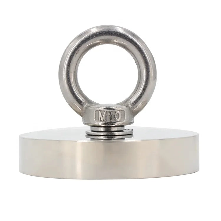 300KG 660LBS N35 D94mm Super Strong Round Neodymium Fishing Magnet with Eyebolt