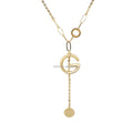 Trendy Design Real 18K Solid Gold Word Letter Name Drop Pendant Necklace 18k Gold Necklace Women Jewelry