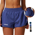 Pocket Nude Quick Dry Yoga Shorts  Two-Piece Sports Hip-Lifting Shorts Running Fitness Yoga Pants