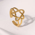 Beimai OEM Ring Hot Sale Simple and Cute Stainless Steel Five-pointed Star Open Adjustable Ring