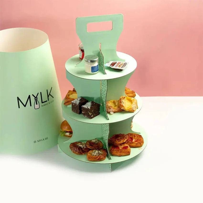 Party Time 3 Tier Cardboard Cupcake Stand Disposable Dessert Cupcake Display Tower Holder for Baby Showers Weddings Birthdays