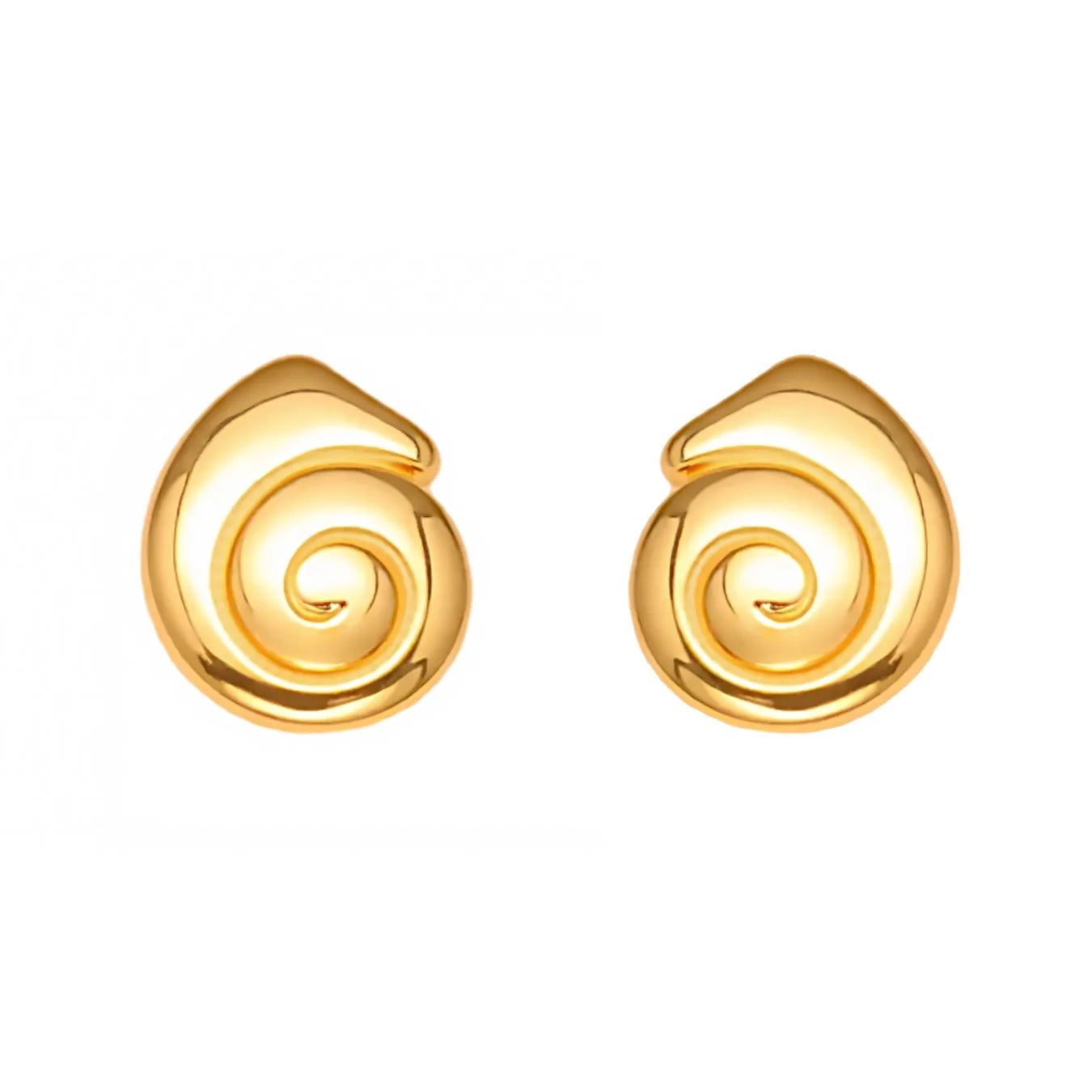 Lucky Snail Shell Stud Earrings Stainless Steel Animal Jewel