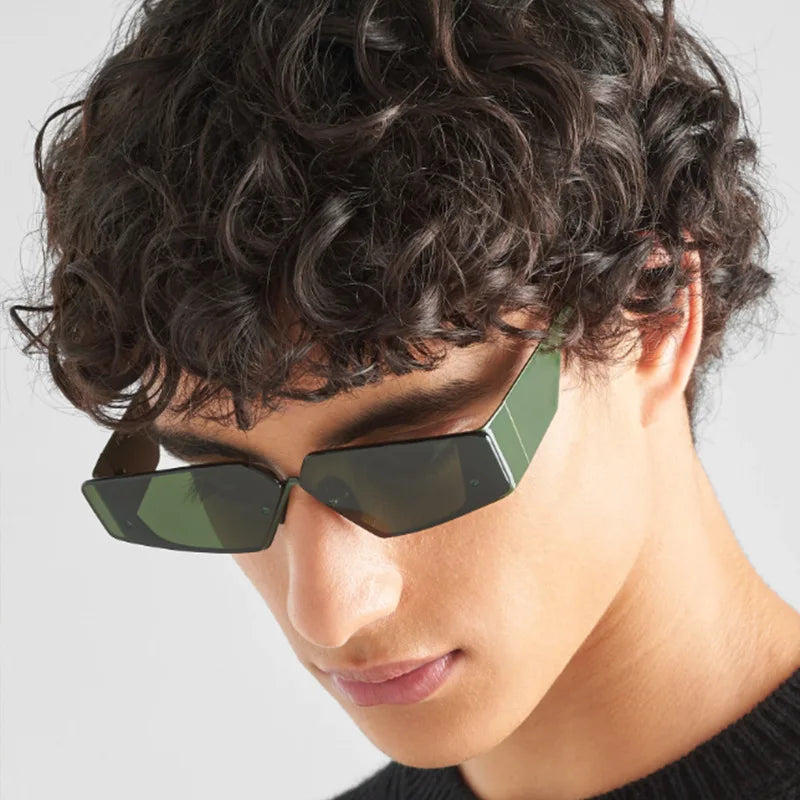 Rimless Metal Frame Sunglasses Custom logo Cat Eye Irregular Luxury UV400 Shades Eyewear Sun Glasses