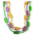 Haiwin Party Cheap Price Purple Gold Green Southern Comfort Liquor Mardi Gras Bead Necklaces