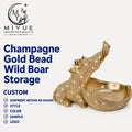 Modern Eco-friendly Hand-painted Lifelike Wild Boar Tray Resin Home Storage Ornament Living Room Foyer Decor MegaBDM