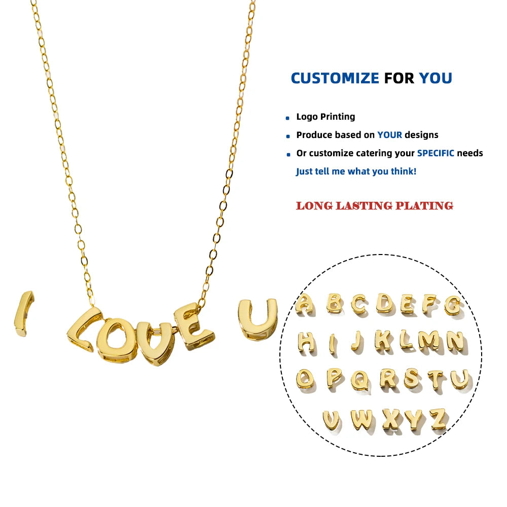 D9759 S925 Silver 26 English Letters Series Pendant Japanese and Korean Version Personality Temperament Female Accessories Diy