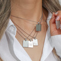 2025 New Silver Color Jewelry Wholesale Square Geometric Personalized Necklace Bead Chain Waterproof Stainless Steel Necklace