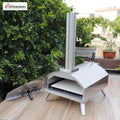 Home Used Single Stainless Steel Double Wall Wood/Pellets/Charcoal Pizza Oven Outdoor Movable Door with Temperature Control