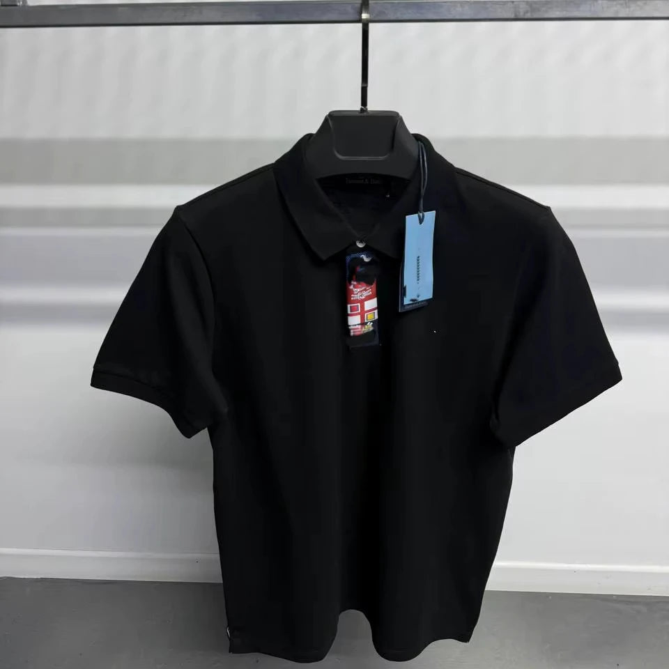 Plain Men's 100% Cotton Woven T-Shirt Short Sleeve V-neck Casual Breathable Eco-Friendly OEM ODM Custom Logo Front Private Dot