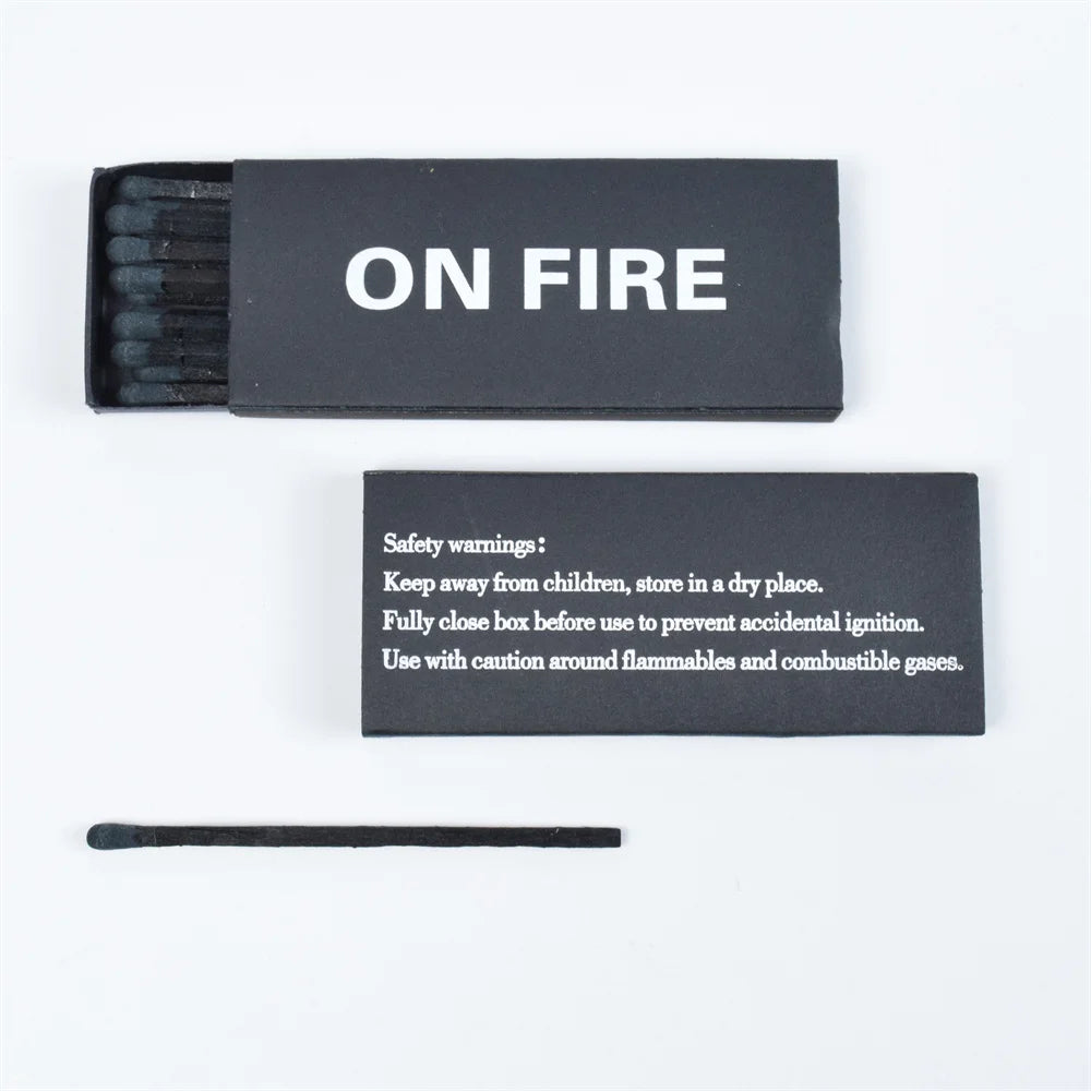 Matchbox Modern Long Household Natural Eco-Friendly Safety Black Wood Candle Match Boxed Custom Wholesale Bulk Matches