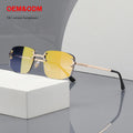 Fashion Color Filter Thick Square Sun Glasses Women's Designer Metal Rimless Frame Mens UV400 Polarized Sunglasses 2026