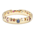 Light Luxury 18K Gold Plated Colorful Zircon Crystal Rhinestone Copper Rings for Women Girls Jewelry