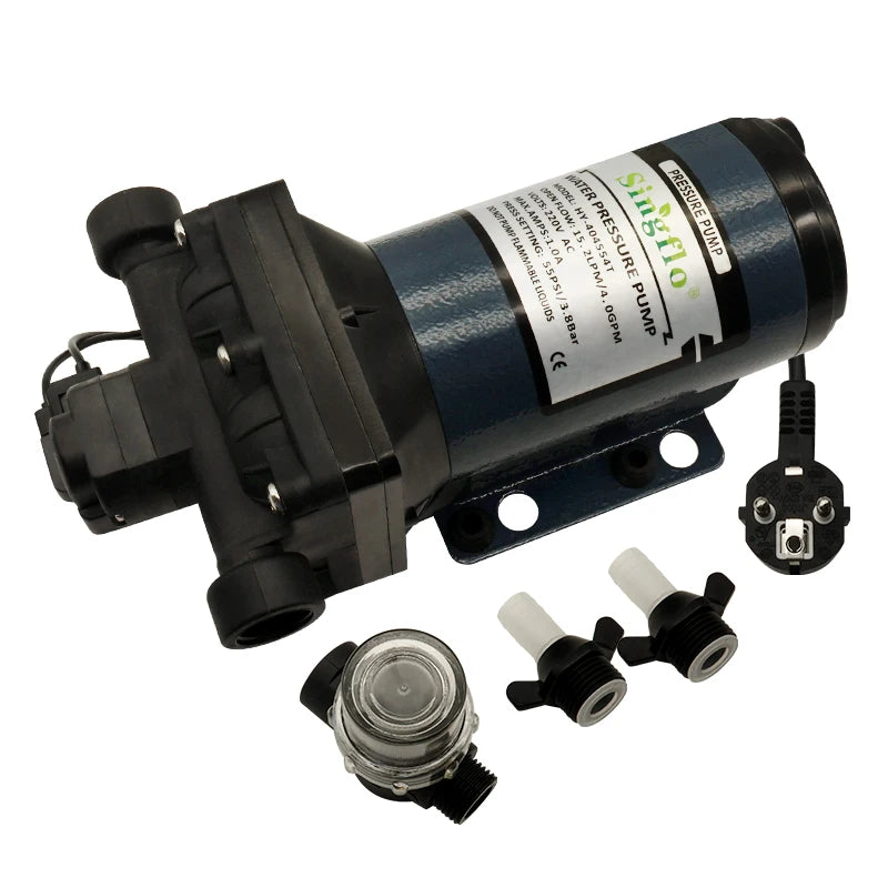 Singflo 220VAC 4GPM 15.2LPM 55PSI High Flow  Fresh Water Pump Made with Different Plug Styles