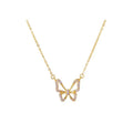 Wholesale 925 Silver butterfly Fashion Pendant Necklace Gold Plated Mossanite for Women Fine Jewelry Luxury Elegant