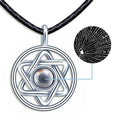 Six-Point Star David Pendant Necklace 925 Silver 100 Languages I Love You Necklace Jewish Men's Gift
