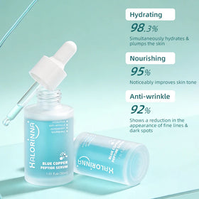 HALORINNA Blue Copper Peptide Facial Serum Skin Care Moisturizing Anti Aging Wrinkle Skin Serum OEM Private Label