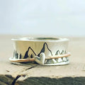 2022 New Mountain Pattern Ring Rotating Love Two-Color Decompression Women Fashion Peach Heart Ring