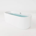 LACONCIA Modern Acrylic + Fiberglass Freestanding Soaking Bath Tub with Center Drainer 1.7m Length 5+ Year Warranty for Bathroom