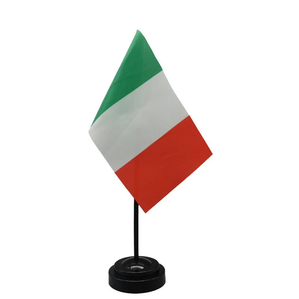 2026 Custom Desk Table Flags Digital Printed Country Flags of Qatar and All Nations Polyester Pennant Style