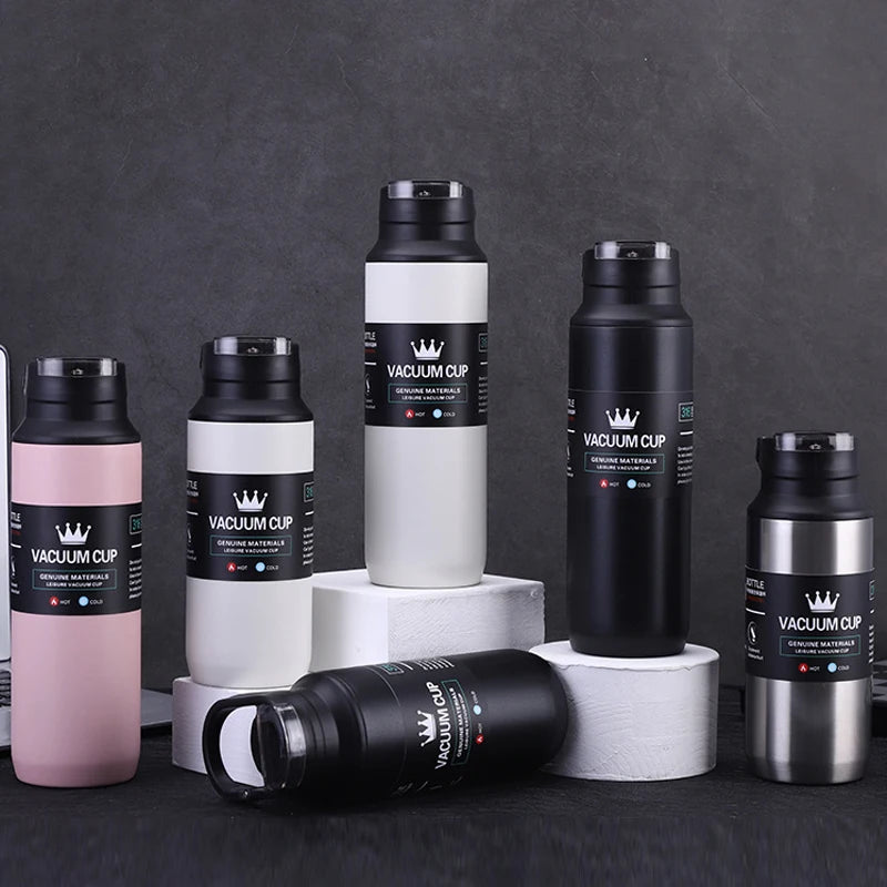 2025 Newly Travel Durable Double Wall 316 Stainless Steel 350ml 500ml Custom Push-to-open Stainless Steel Water Bottle Flask