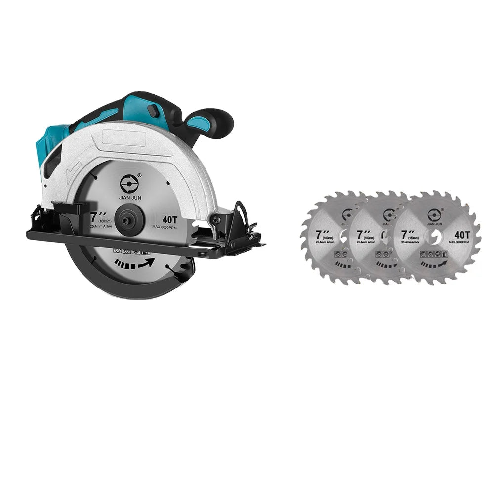 7 Inch Brushless Circular Saw 180mm 5000RPM DIY Battery-Powered Woodworking Cutting Tool Cordless Electric Saw 1000W 125mm Max
